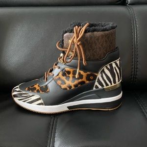 Michael Kors Animal Print Sneaker Wedge